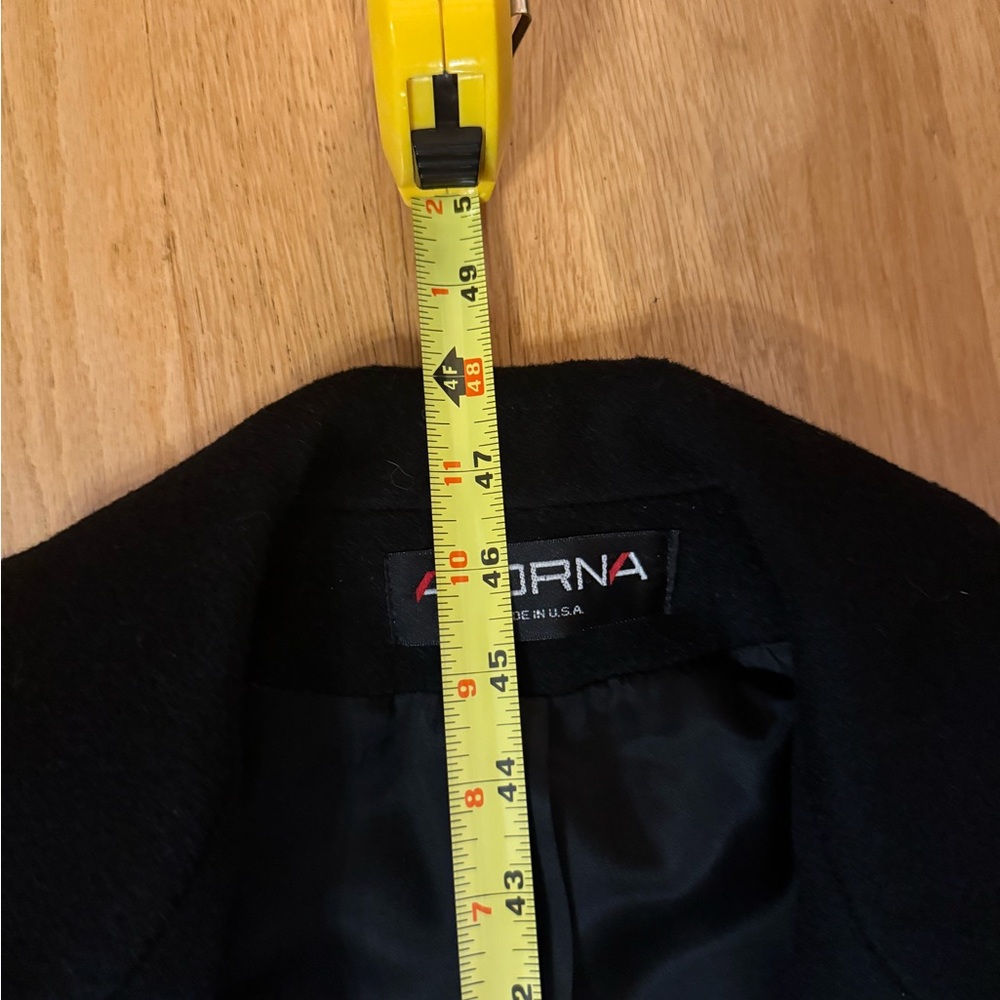 100% Wool Black Pea Coat - Picture 6 of 10